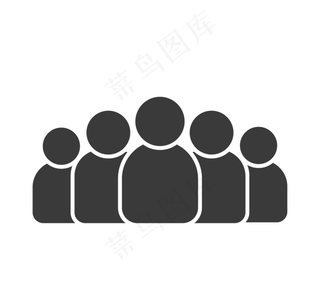 团队黑白群体人物图标,免抠元素
