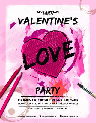 个性情人节宣传海报设计PSD素材