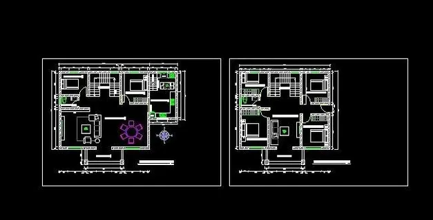 二层农村别墅结构设计平面图