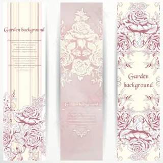 美丽植物花朵婚礼卡片矢量素材