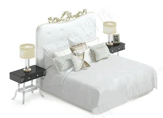 百搭床模型素材