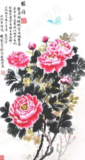 牡丹国画图片