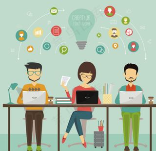 工作中的矢量人物图片