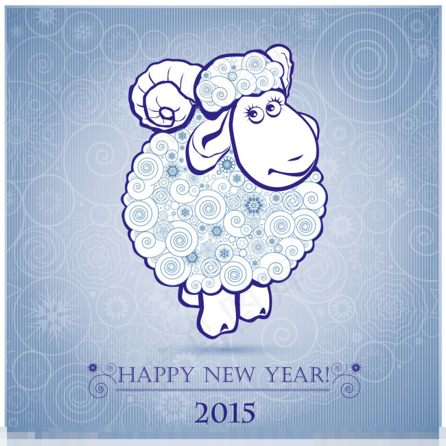 2015卡通羊eps,ai矢量模版下载