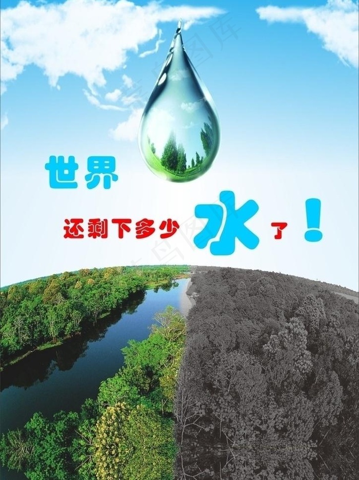 节约用水 保护环境图片cdr矢量模版下载