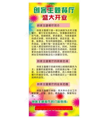 餐厅x展架背景素材海报