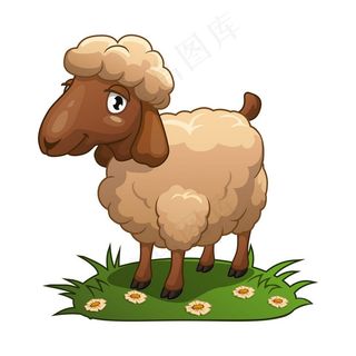 草地卡通绵羊图片