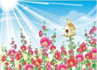 韩国自然风景 春天风景素材 矢量 AI格式_0023