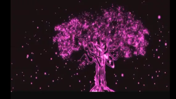 紫色荧光树舞台背景