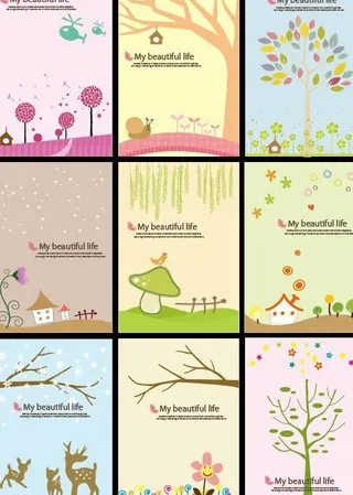 矢量唯美插画本子图片