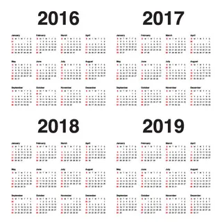 2016猴年日历模板矢量素材V.52