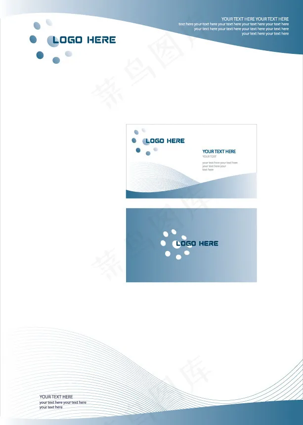 蓝色简洁时尚卡片模板矢量图eps,ai矢量模版下载