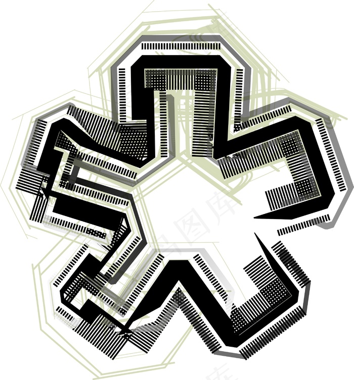 技术字体符号eps,ai矢量模版下载