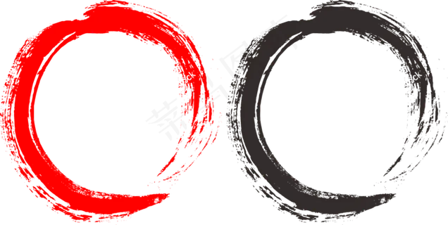 红黑矢量水墨元素装饰框图