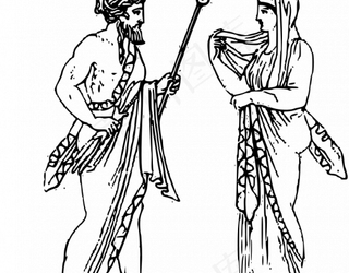 宙斯和赫拉的插画矢量