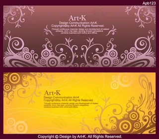 潮流艺术卷曲花纹矢量图_AI矢