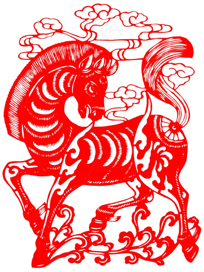 马年素材马剪纸素材