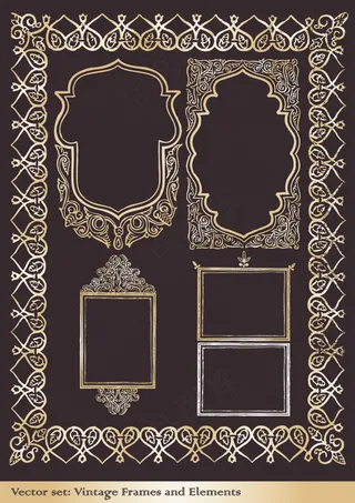   复古边框元素矢量素材