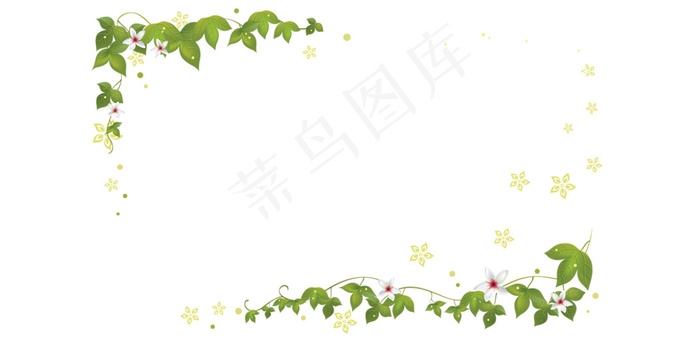树叶边框元素psd模版下载