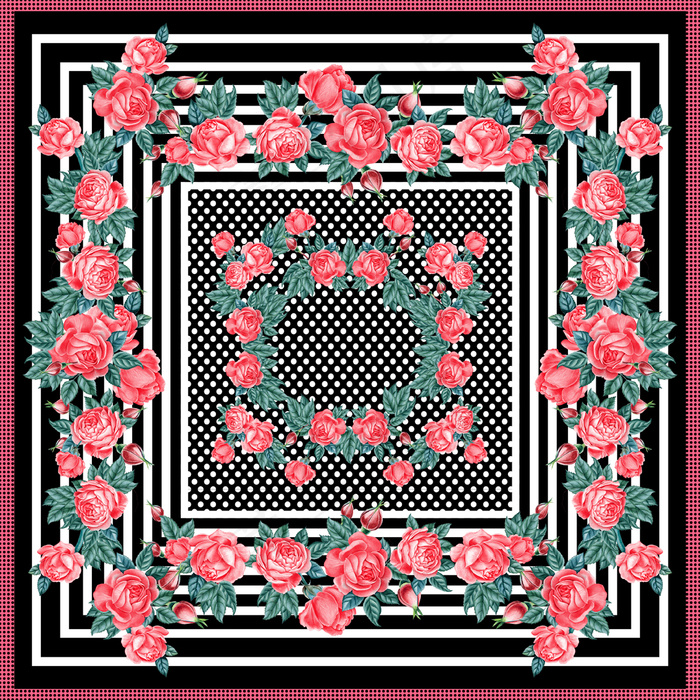 scarf flower patternpsd模版下载