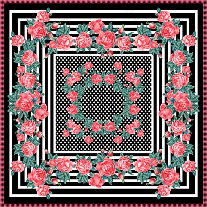 scarf flower patternpsd模版下载