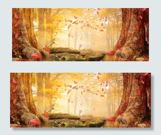 秋季海报PSD模板背景素材