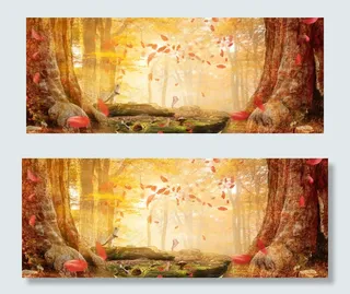 秋季海报PSD模板背景素材