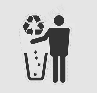 餐厅回收桶贴纸图片