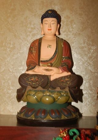 古彩阿弥陀佛图片