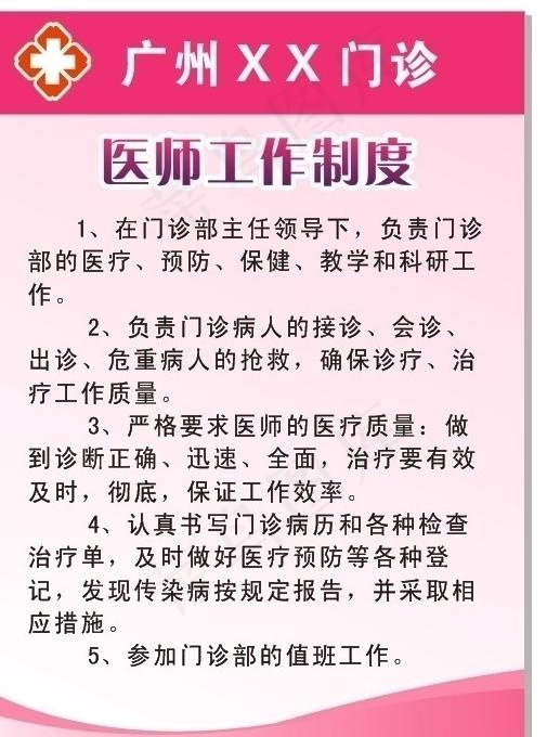 医师工作制度图片cdr矢量模版下载