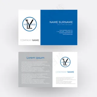 蓝色科技名片设计矢量素材