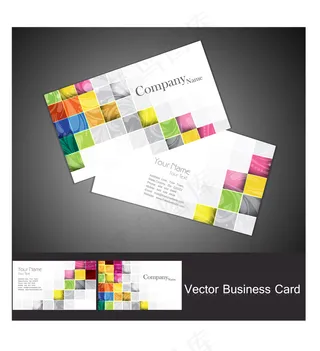 炫彩名片模板矢量素材