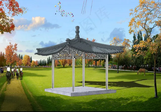 3D效果铝合金亭子图psd模版下载