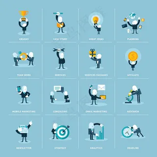 商务扁平化人物