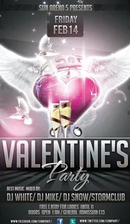 酒吧情人节派对宣传单设计PSD素材