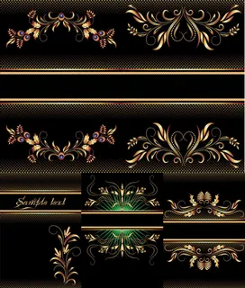 金色花纹矢量素材 金色花纹矢量素材