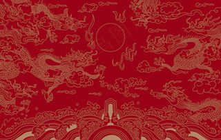 双龙戏珠移门图案