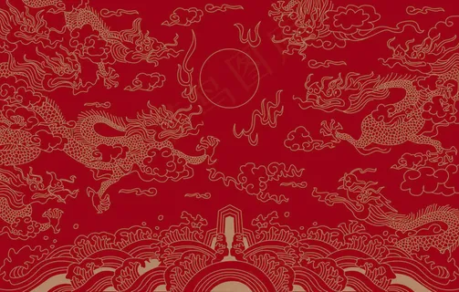 双龙戏珠移门图案 双龙戏珠移门图案