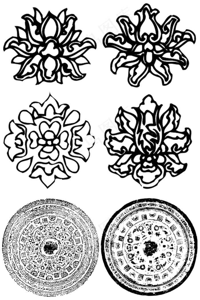 矢量中国传统纹样素材设计免费下载