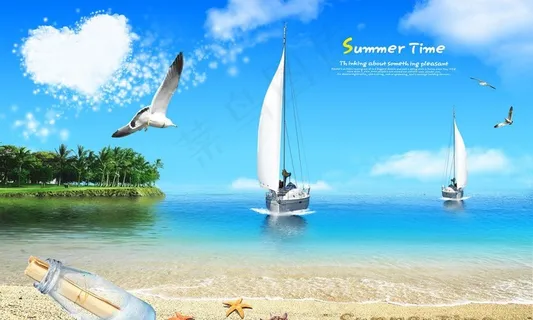 清新夏日海洋风景图片 清新夏日海洋风景图片