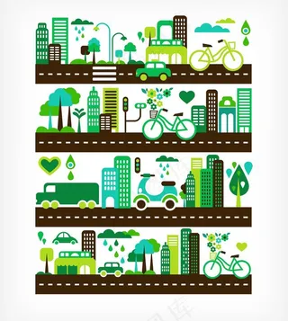 绿色城市环保背景图片