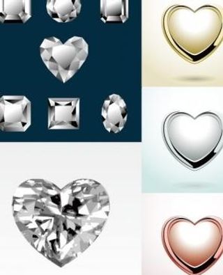 心形矢量钻石吊坠