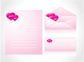 情书信封矢量素材