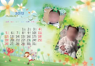 2012新年快乐儿童台历PSD模