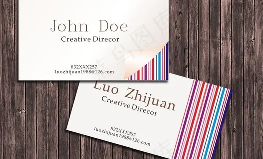 条纹创意名片图片