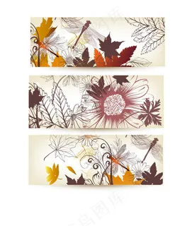 banners花纹时尚背景矢量图素...