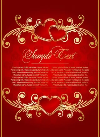 金边爱心红心欧式花纹底纹图片