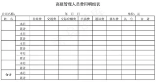 高级管理人员费用明细表