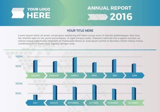 蓝色条形年会报告模板
