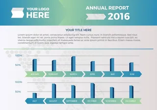 蓝色条形年会报告模板
